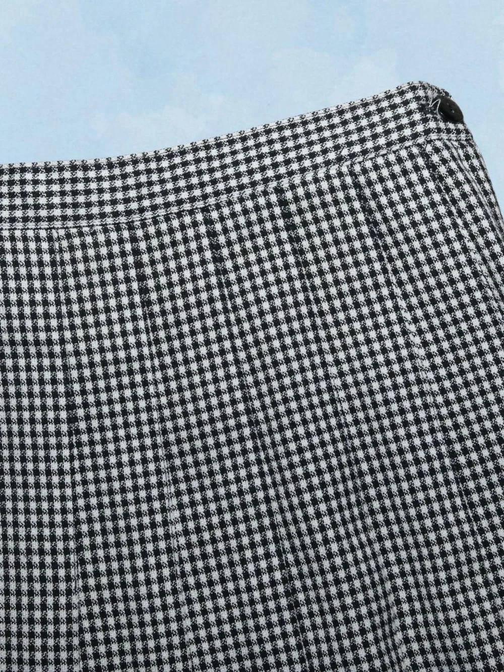 Gingham pleated skirt